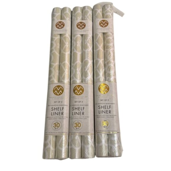 3 Package of total 90 SQ - Grey & White Easy Peel & Removable Shelf Liner #2638 - Picture 1 of 4